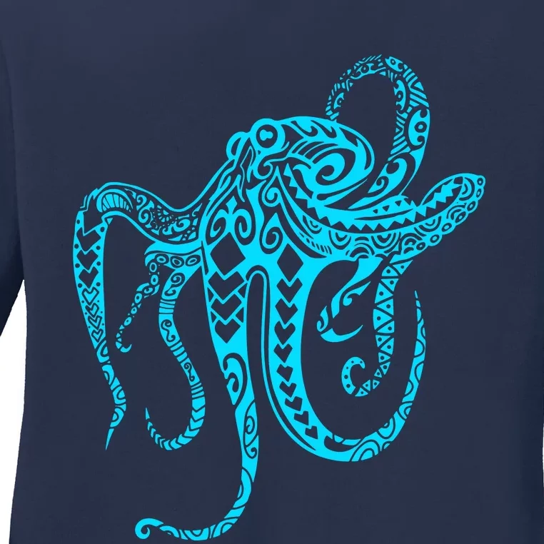 Tribal Octopus Ladies Long Sleeve Shirt