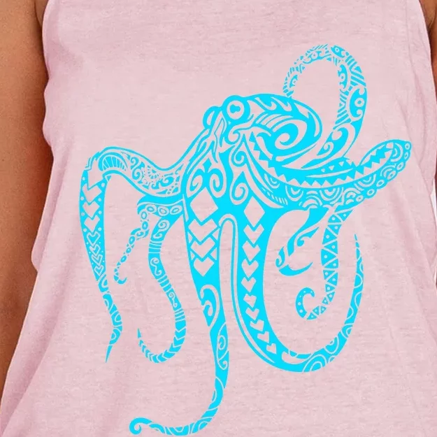 Tribal Octopus Women's Knotted Racerback Tank