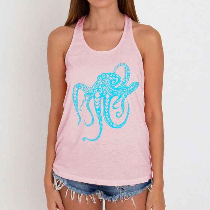 Tribal Octopus Women's Knotted Racerback Tank