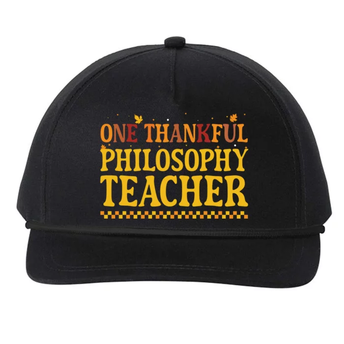 Thanksgiving One Thankful Philosophy Teacher Gift Snapback Five-Panel Rope Hat