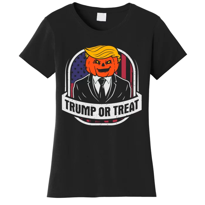 Trump Or Treat Halloween Pumpkin Parody Women's T-Shirt