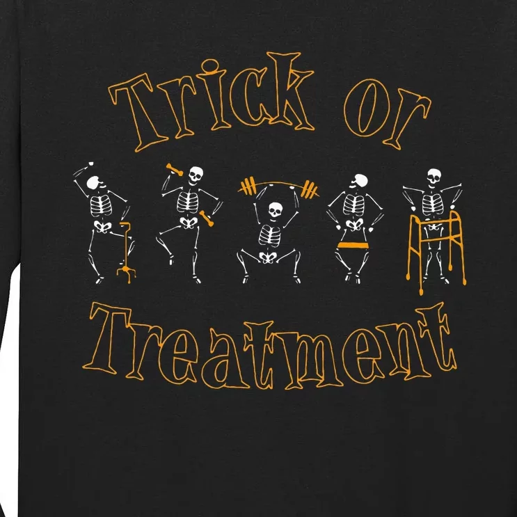 Trick Or Treatt Pt Physical Therapy Therapist Halloween Tall Long Sleeve T-Shirt