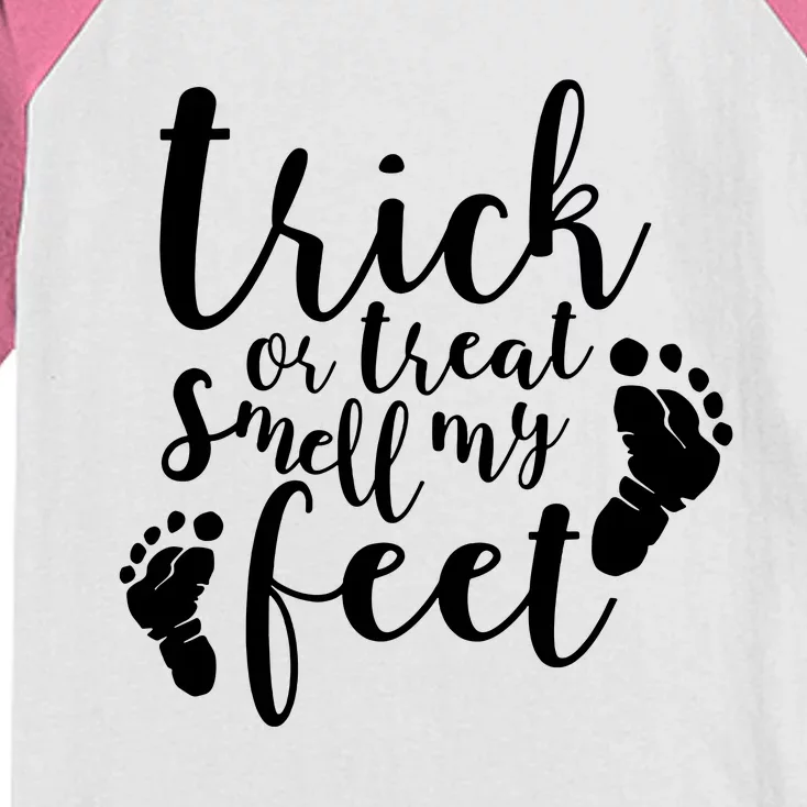 Trick Or Treat Smell My Feet Kids Colorblock Raglan Jersey