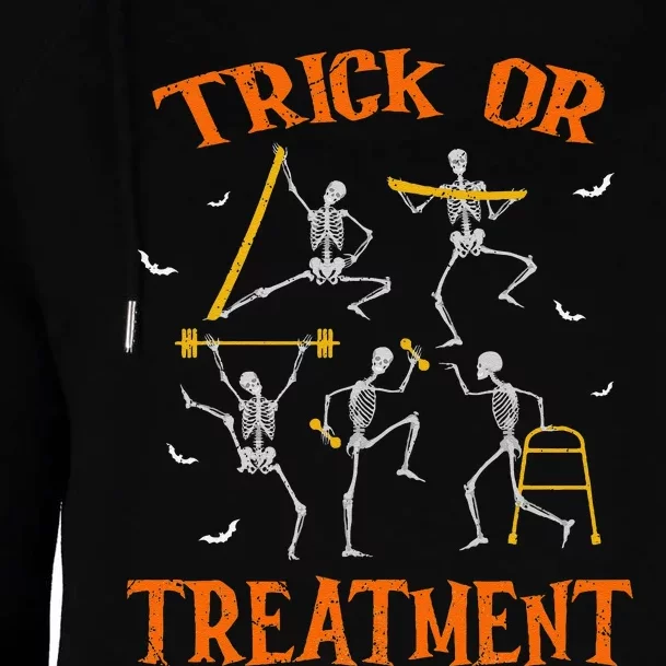 Trick Or Treatment Pt Physical Therapy Therapist Halloween Womens Funnel Neck Pullover Hood