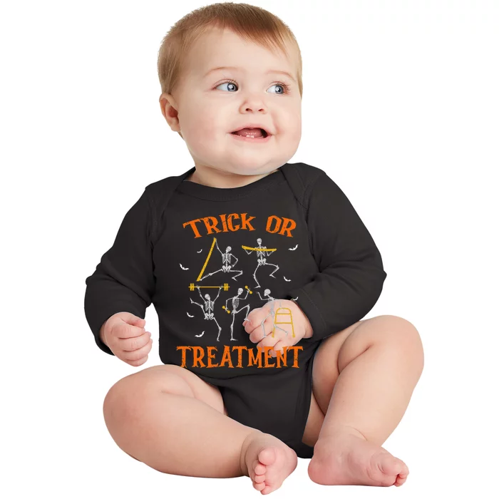 Trick Or Treatment Pt Physical Therapy Therapist Halloween Baby Long Sleeve Bodysuit