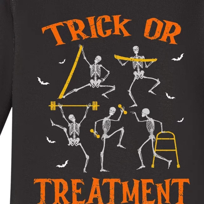 Trick Or Treatment Pt Physical Therapy Therapist Halloween Baby Long Sleeve Bodysuit