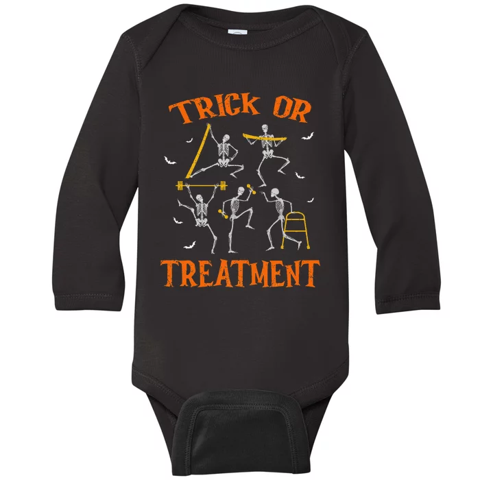 Trick Or Treatment Pt Physical Therapy Therapist Halloween Baby Long Sleeve Bodysuit