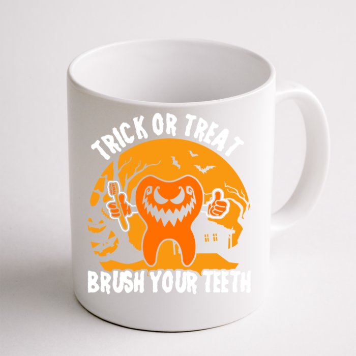 Trick Or Treat Brush Your Teeth Dentist Halloween Costume Gift Front & Back Coffee Mug