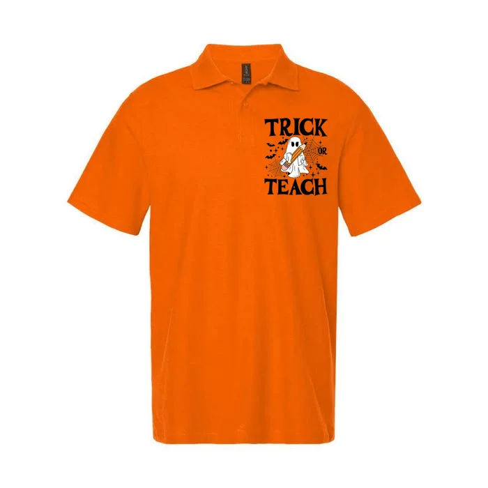 Trick Or Teach Funny Spooky Teacher Ghost Boo Halloween Costume 2024 Gifts Softstyle Adult Sport Polo