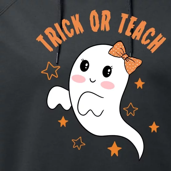 Trick Or Teach Cute Halloween Teacher Performance Fleece Hoodie