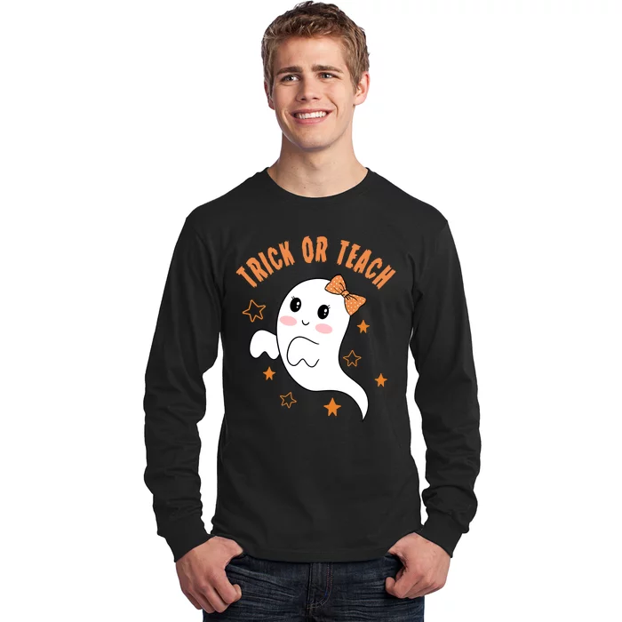 Trick Or Teach Cute Halloween Teacher Long Sleeve Shirt