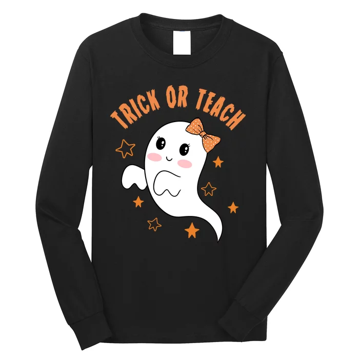 Trick Or Teach Cute Halloween Teacher Long Sleeve Shirt