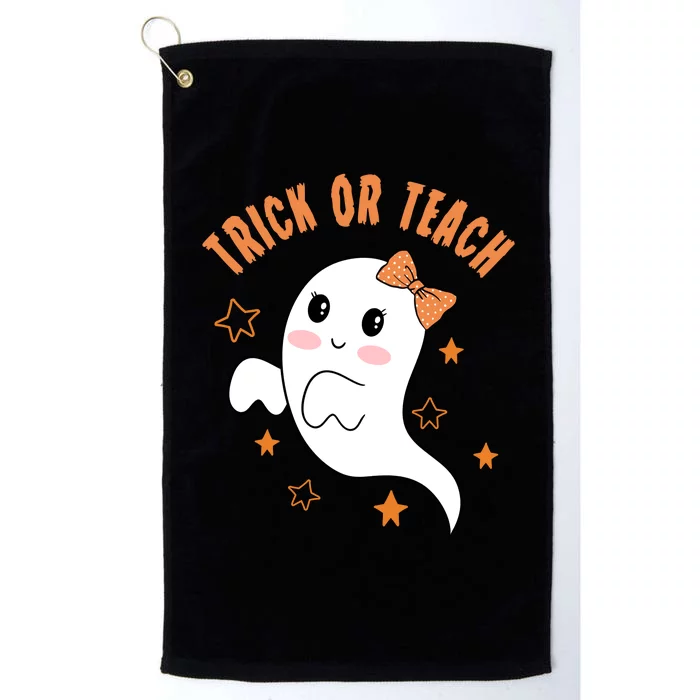 Trick Or Teach Cute Halloween Teacher Platinum Collection Golf Towel