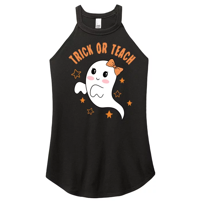 Trick Or Teach Cute Halloween Teacher Women’s Perfect Tri Rocker Tank