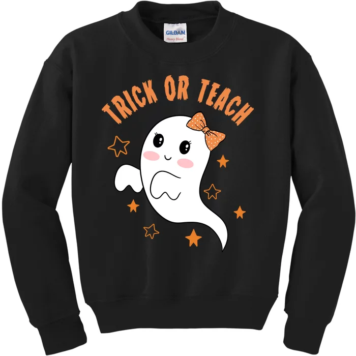 Trick Or Teach Cute Halloween Teacher Kids Sweatshirt