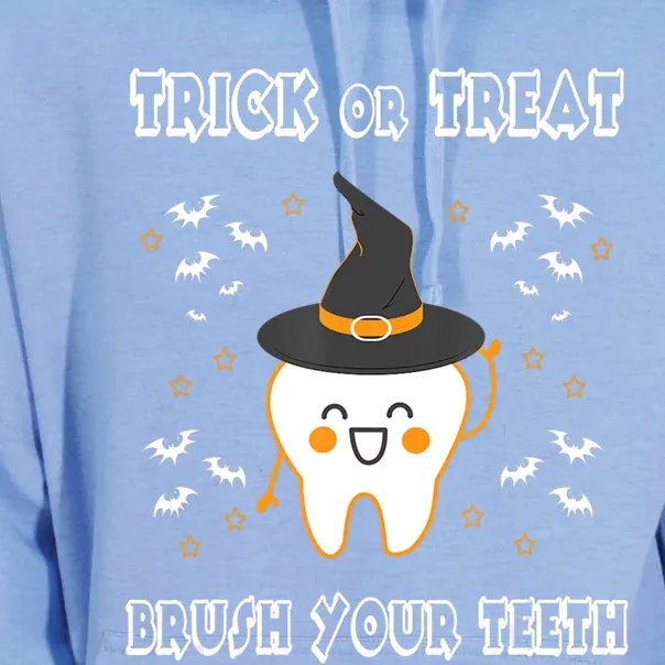 Trick Or Treat Brush Your Teeth Dentist Halloween Costume Gift Unisex Surf Hoodie