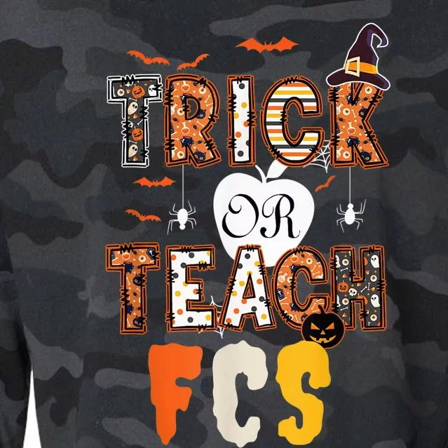 Trick or teach FCS Family and consumer science Halloween Cropped Pullover Crew