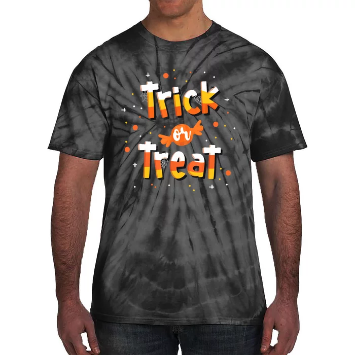 Trick Or Treat Candy Yellow And Orange Cute Halloween Tie-Dye T-Shirt