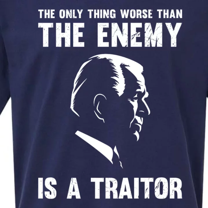 The Only Thing Worse Than The Enemy Is A Traitor Sueded Cloud Jersey T-Shirt