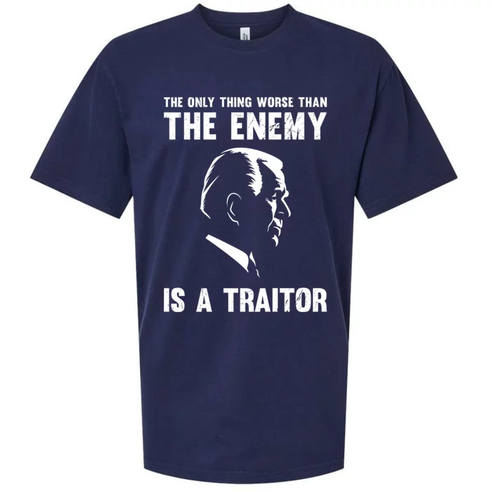 The Only Thing Worse Than The Enemy Is A Traitor Sueded Cloud Jersey T-Shirt