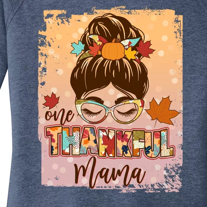 Thanksgiving One Thankful Mama Women's Perfect Tri Tunic Long Sleeve Shirt