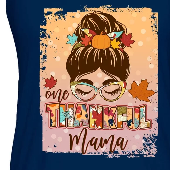 Thanksgiving One Thankful Mama Ladies Essential Flowy Tank