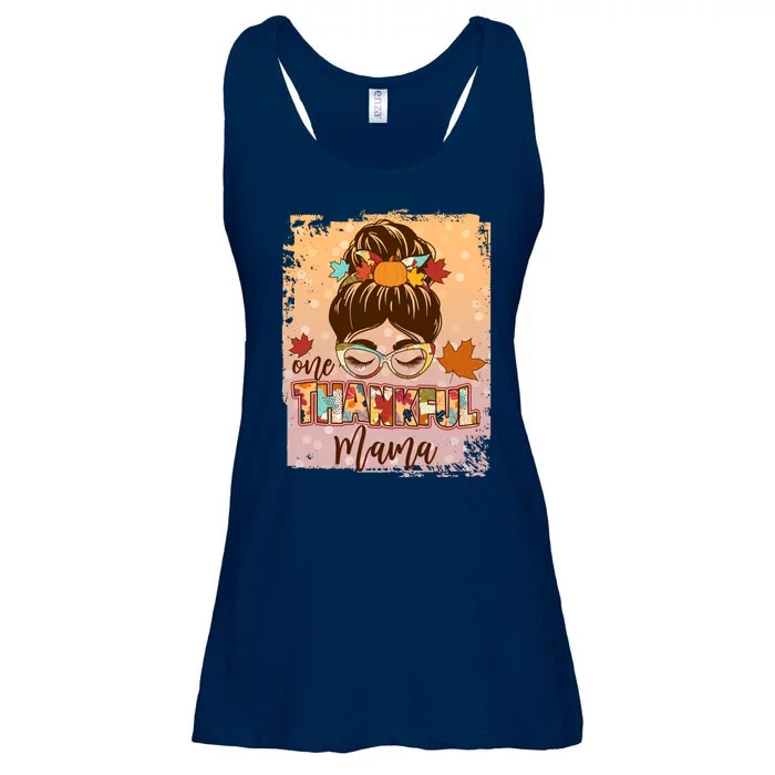 Thanksgiving One Thankful Mama Ladies Essential Flowy Tank