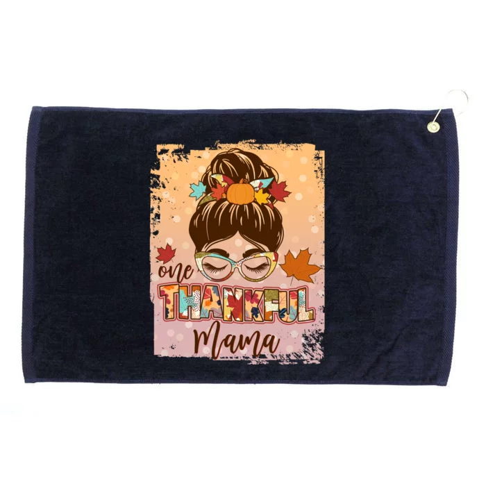 Thanksgiving One Thankful Mama Grommeted Golf Towel