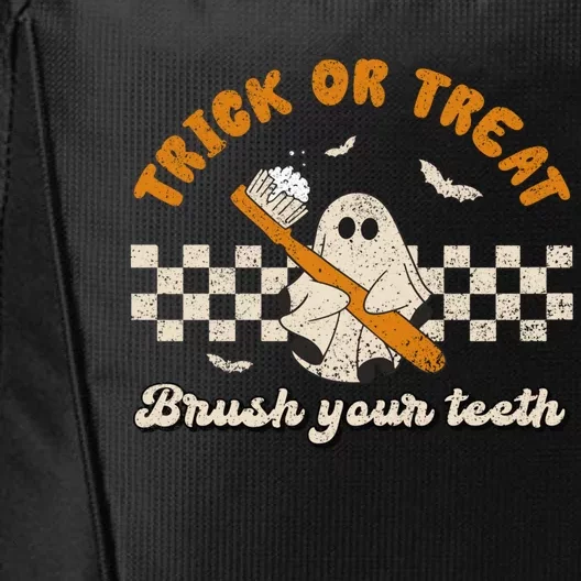 Trick Or Treat Brush Your Teeth Dentist Halloween Costume Cute Gift City Backpack