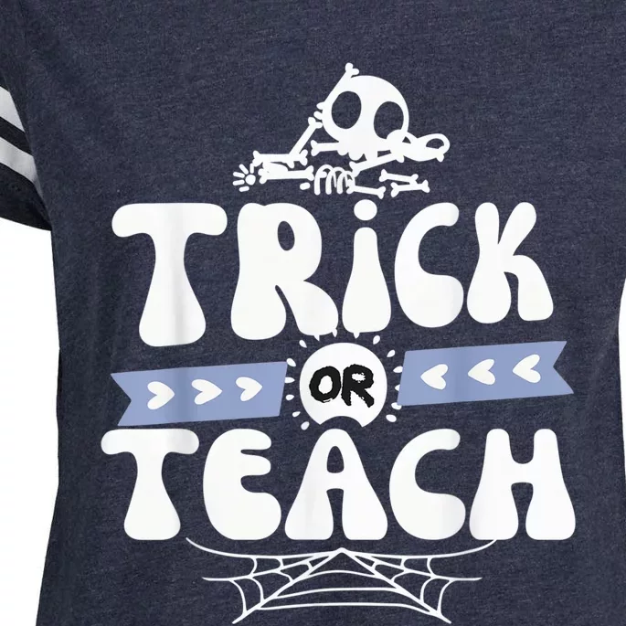 Trick or Teach Funny Halloween for Teachers Enza Ladies Jersey Football T-Shirt