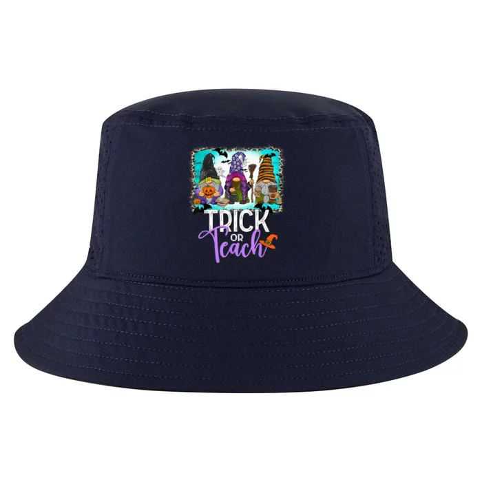 Trick Or Teach Teacher Halloween Gnomes Spooky Witch Leopard Cool Comfort Performance Bucket Hat