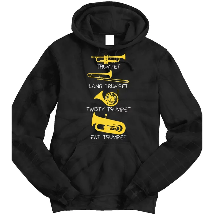 Types Of Trumpet Player  Marching Jazz Band Tie Dye Hoodie