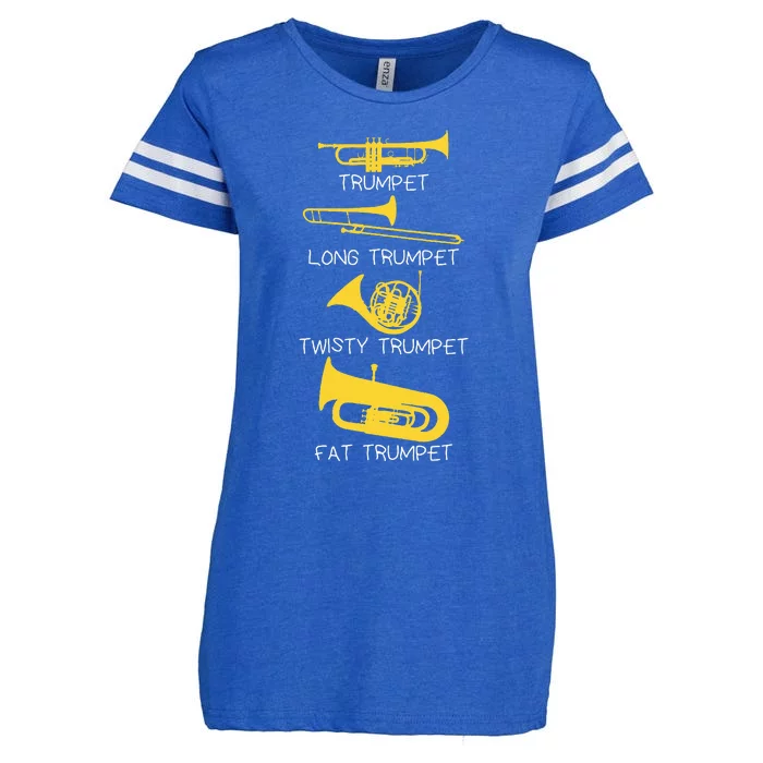 Types Of Trumpet Player  Marching Jazz Band Enza Ladies Jersey Football T-Shirt