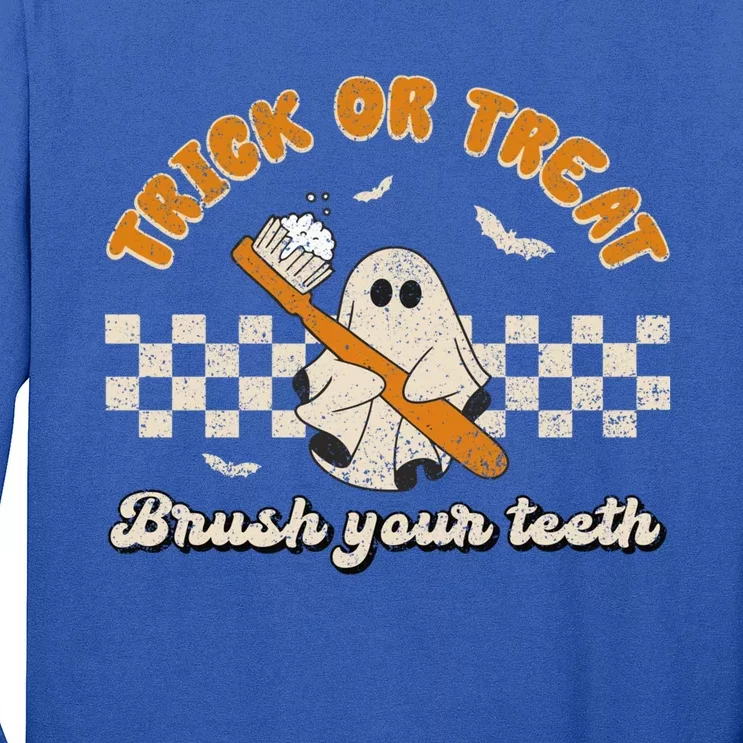 Trick Or Treat Brush Your Teeth Dentist Halloween Costume Gift Long Sleeve Shirt