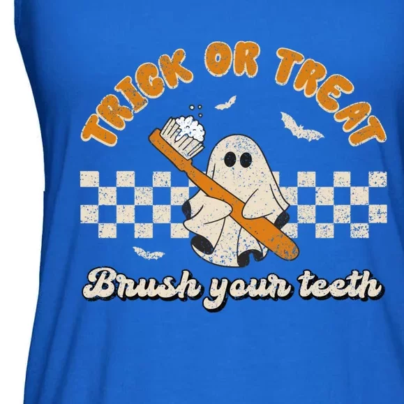 Trick Or Treat Brush Your Teeth Dentist Halloween Costume Gift Ladies Essential Flowy Tank