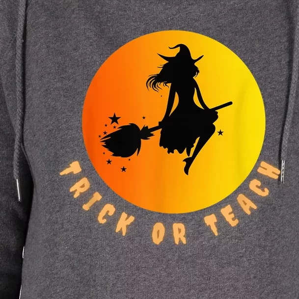 Trick Or Teach, Teacher Halloween, Classroom All Hallows Eve Womens Funnel Neck Pullover Hood