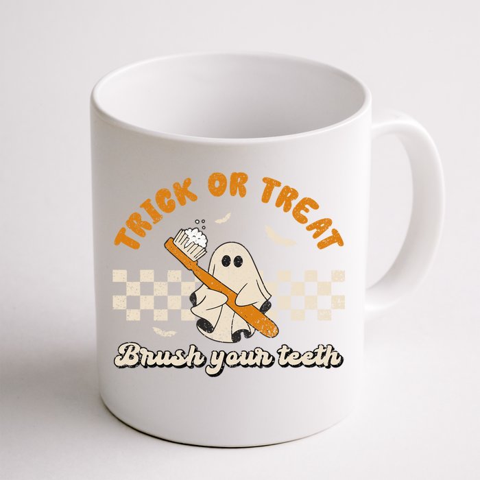 Trick Or Treat Brush Your Teeth Dentist Halloween Costume Gift Front & Back Coffee Mug