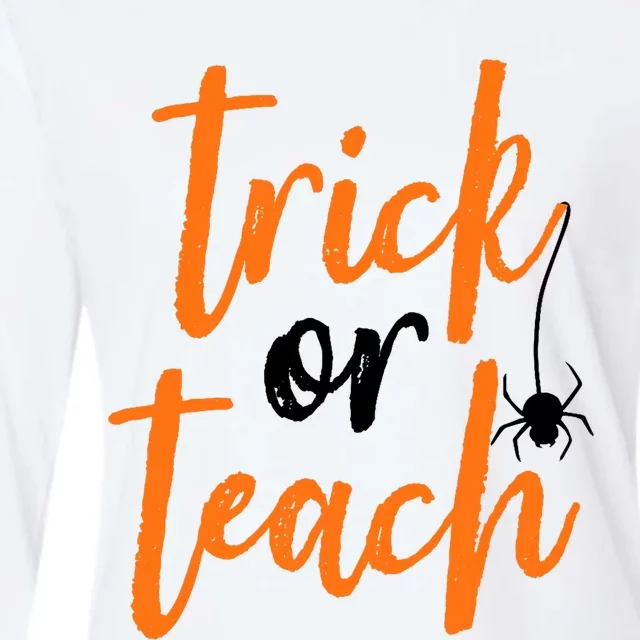 Trick Or Teach Teacher Halloween Design Womens Cotton Relaxed Long Sleeve T-Shirt