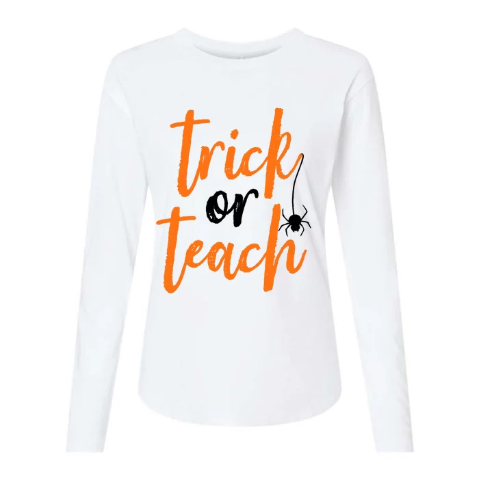 Trick Or Teach Teacher Halloween Design Womens Cotton Relaxed Long Sleeve T-Shirt