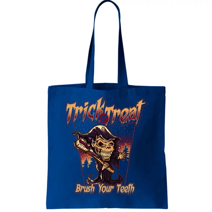 Trick Or Treat Brush Your Teeth Dentist Halloween Funny Gift Tote Bag