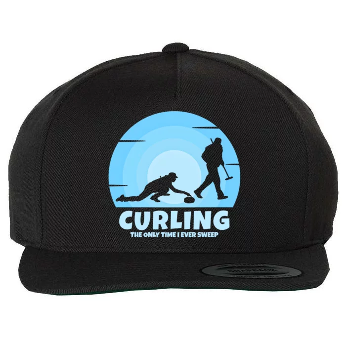 The Only Time I Ever Sweep Curling Player On Funny Curling Gift Wool Snapback Cap