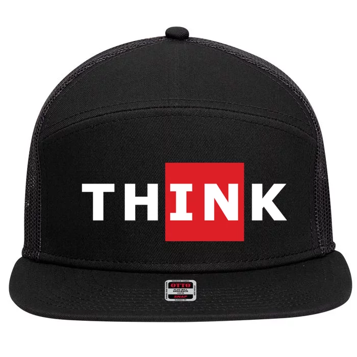 Think Outside The Box 7 Panel Mesh Trucker Snapback Hat