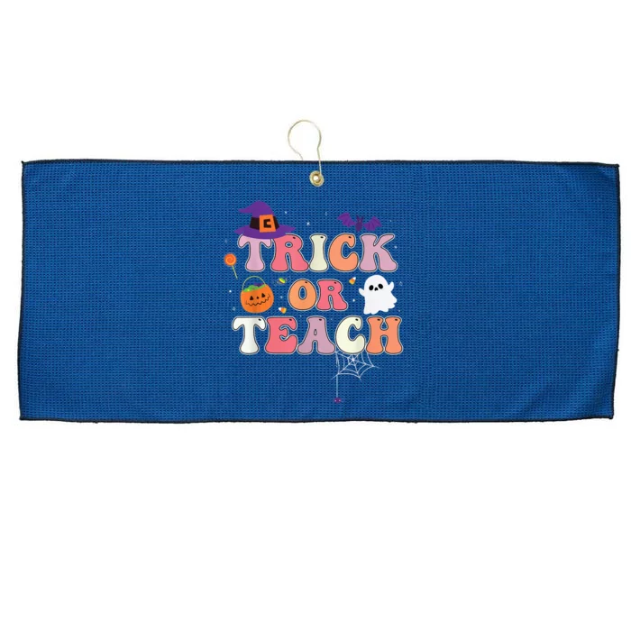 Trick Or Teach Teaching School Pun Teacher Halloween Large Microfiber Waffle Golf Towel