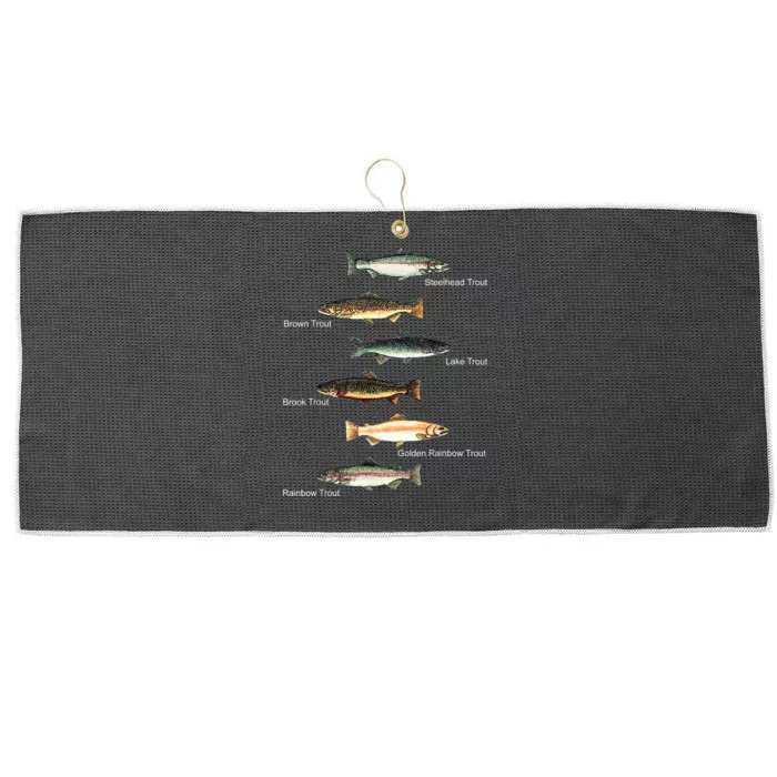 Types Of Trout Fish Species Collection Fishing Large Microfiber Waffle Golf Towel