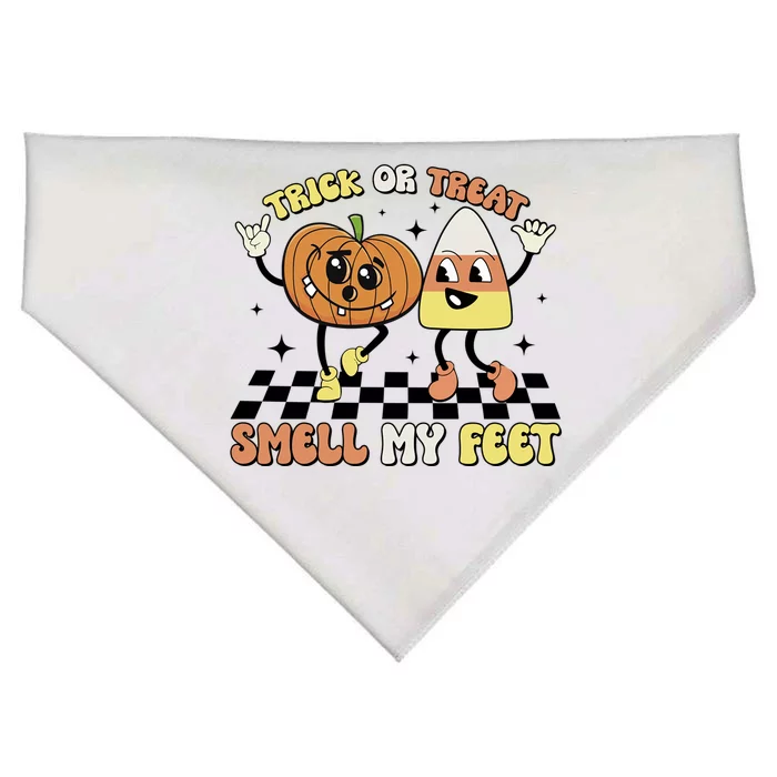 Trick Or Treat Smell My Feet Pumpkin Halloween Gift USA-Made Doggie Bandana