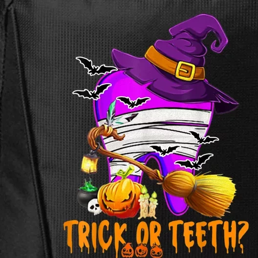 Trick Or Treat Brush Your Teeth Dentist Halloween Gift City Backpack