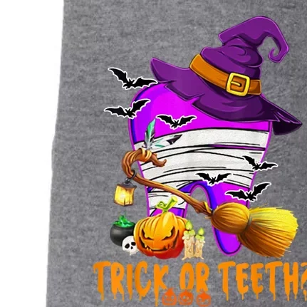 Trick Or Treat Brush Your Teeth Dentist Halloween Gift Doggie 3-End Fleece Hoodie