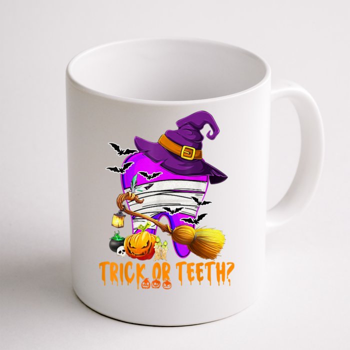 Trick Or Treat Brush Your Teeth Dentist Halloween Gift Front & Back Coffee Mug