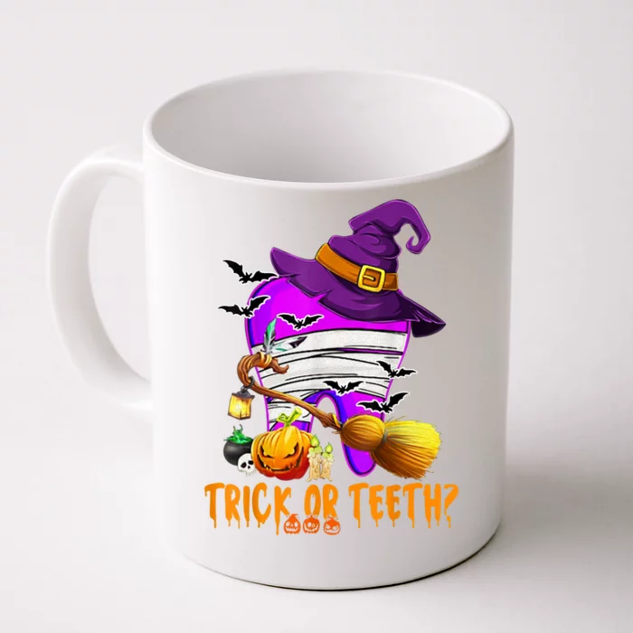 Trick Or Treat Brush Your Teeth Dentist Halloween Gift Front & Back Coffee Mug