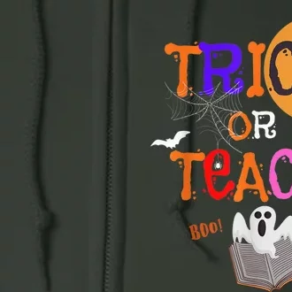 Trick Or Teach Funny Teacher Halloween Costume Full Zip Hoodie